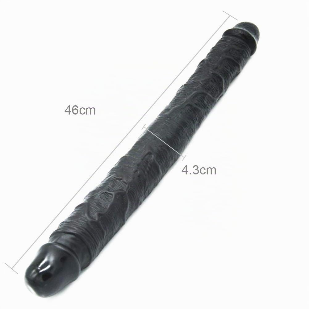 SXOVO Consolador Doble de Silicona, Réplica de Pene Realista y Flexible Juguete Sexual Dong de Silicona para Mujeres Lesbianas Homosexuales (46cm)