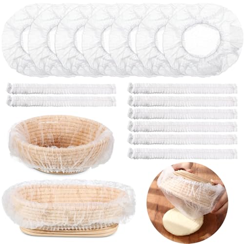 Fanfanwin 50 Pcs Banneton Liner Bread Proofing Basket Covers Non Woven Liner Non Stick Dough Bowl Covers for Bread Proofing Disposable for Rising Sourdough Supplies