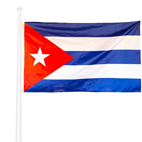 KliKil Bandera Cubano 90x150cm - Tela exterior resistente a la intemperie 150x90cm con 2 ojales metálicos. Cuba Bandera decoraciones de jardín Cover
