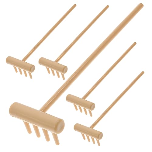DECORNIJIA 6 Piezas Rastrillo De Arena Pequeño Paisajismo Caja De Arena En Miniatura Mini Rastrillos De Arena Zen Jardines Salvadera para Rastrillo De Musgo Accesorios Zen El Plastico Yellow