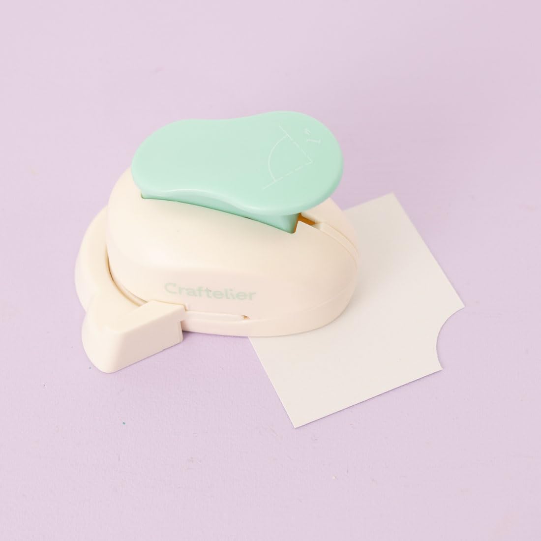 Craftelier - Stub Shaped Corner Punch with Snap Lever for Curved Die Cutting on Paper and Cardboard | Specially for Scrapbooking and Crafting | Shape Size 25 mm Diameter