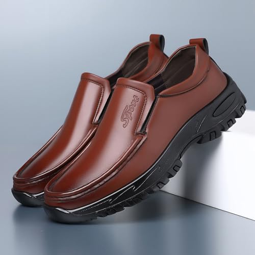 Zapatos casuales sin cordones de hombre, mocasines deportivos de piel sintética 6
