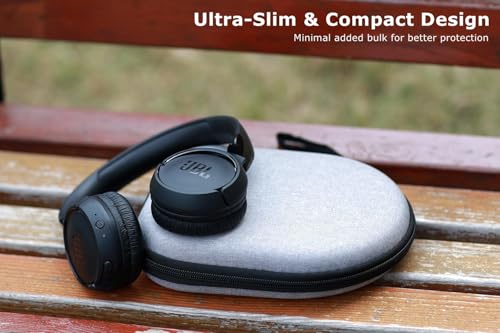 Image of Ginsco Headphone Case Compatible with JBL Tune 510BT /520BT /500BT /Junior 320, with Sony WH-CH520 /510, Ultra-Slim Hard Shell Headphone Case for On Ear Headphones (Gray)