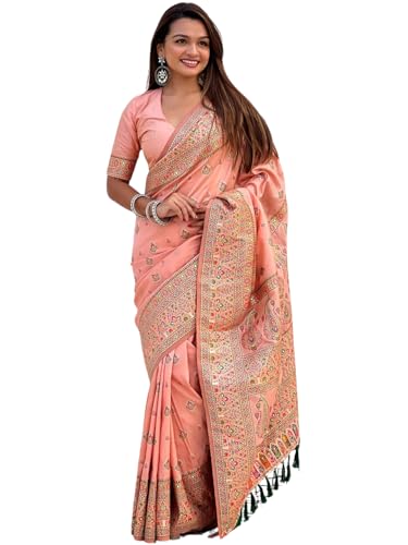 Image of Original Pashmina Kashmiri Silk Zari Woven Saree
