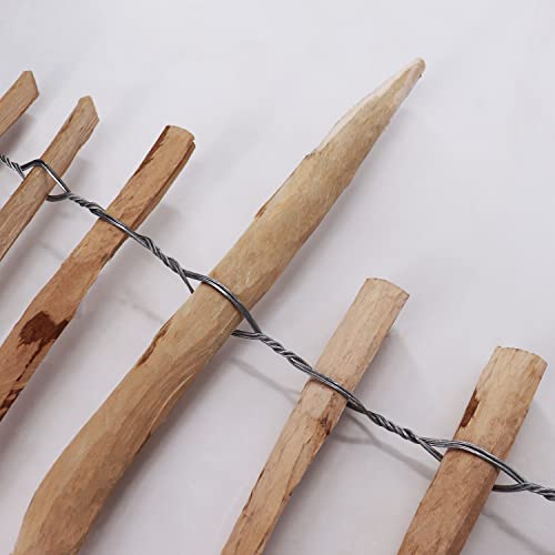 Aquagart Staketenzaun Rollboarder Lattenabstand 4-6cm Gartenzaun Perfekt als Beeteinfassung und Beetumrandung oder Weg Abgrenzung Langlebiger Holzzaun Holz Zaun Rollzaun (5m x 35cm)