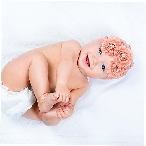 2Pcs Turban Hats Decorative Cotton Headwear for Boys Comfortable Turban Hat for Parties and Daily Wear Wrinkle Resistant Design Pink3