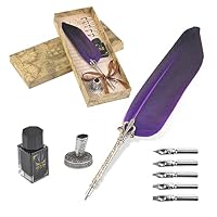 Weikeya Vintage Federstift Set – Kalligraphie Feder Aus Messing Mit 3 Federn & Tintenflasche