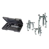 14 piezas Silverline 783172 - Extractor y separador de rodamientos, 14 pzas (14 pzas) + MS23 - Extractores de poleas, 3 pzas (75, 100 y 150 mm)