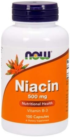 NOW Foods - Niacina Vitamina B-3 500 mg. - 100 Cápsulas (Paquete múltiple)