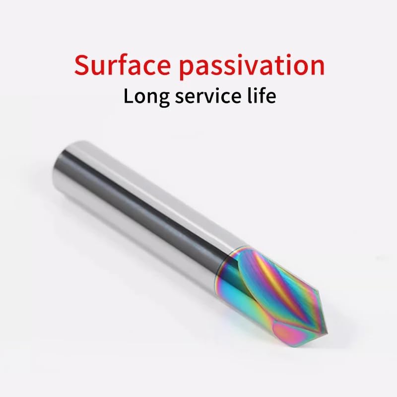 90° HRC55 Chamfer End Mill Carbide Chamfering Milling Cutter V Router Bit 3-12mm Metal CNC Machine Tools,6x6Dx50Lx90deg