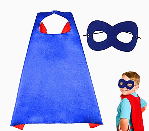 AICOC Capes and Masks For kids Double Side Dress up Costumes Christmas Halloween Cosplay Gift For Boys Girls