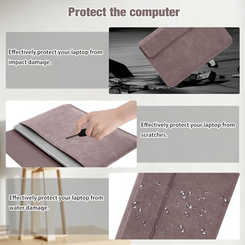 HaruYo 12-13-14-15-15.6-16 Pulgadas Funda para Ordenador Portátil con Soporte Ajustable y Reposamuñecas Integrado, Cuero de PU, para MacBook Air/Pro/Surface DELL Lenovo HP ASUS Acer PC 15" -16" - imagen 5