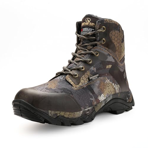 Men's Waterproof Tactical Work Boots with Steel Shank, 6