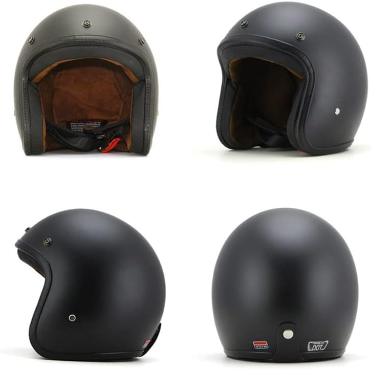 Miniatura 5 de Casco de motocicleta retro Harssidanzar 34 con cara abierta, estilo vintage para hombres y mujeres, aprobado por el Departamento de Transporte CU601
