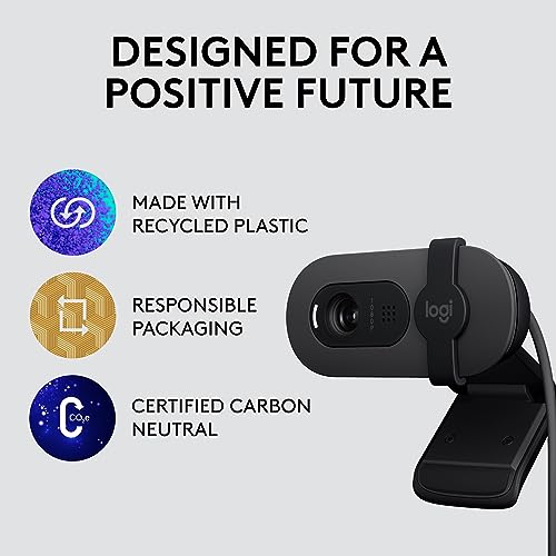 Image of Logitech Brio 105 Full HD 1080p Business Webcam with Auto-Light Balance, USB-A, Privacy Shutter, Easy Set-Up, Compatible with Windows, macOS, ChromeOS
