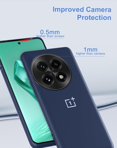 Image of MOBILOVE Back Cover Case for OnePlus 13 5G | Pure Liquid Soft Matte Silicone Case with Logo and Comes with Camera and Screen Protection Back Cover for OnePlus 13 5G (Blue)