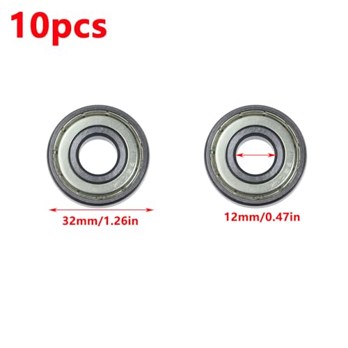 Image of Antrader 6201Z Double Shielded Deep Groove Radial Ball Bearings,10Pack | 12mm x 32mm x 10mm for Machinery,Motorcycles,Automobiles,Power Tools