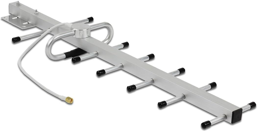 DELOCK LPWAN 806-896 MHz Yagi Antenne SMA 10 dBi Rigide pour Montage Mural et sur mât en extérieur