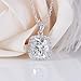 DovEggs Sterling Silver Center 2ct 7X8mm G-H-I Color Cushion Cut Moissanite Halo Pendant Necklace