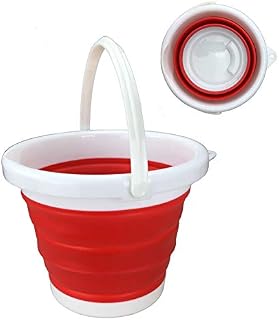 Silicone Bucket Folding Bucket 5-8 L Foldable Camping (12 L Orange)
