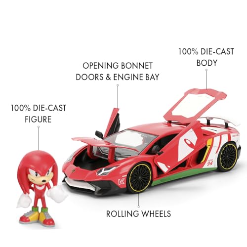 Jada KNUCKLES LAMBORGHINI AVENTADOR W/KNUCKLES 1:24 scale model vehicle to collect, play and display - Image 2