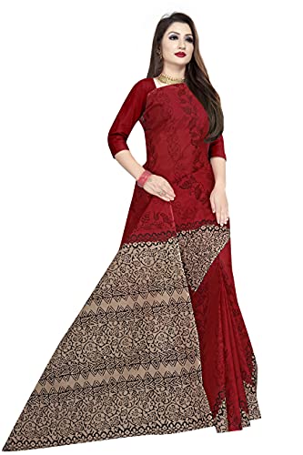 Image of TAMAIRA FASHION Mulmul Pure Cotton Saree For Woman Floral Block Printed |Office Wear Daily Wear Sarees For Women Without Blouse Piece