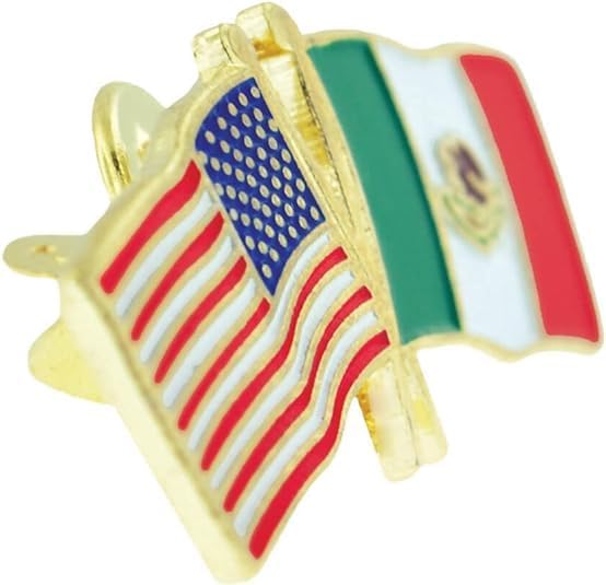PinMart USA and World Crossed Friendship Flag Enamel Lapel Pin3