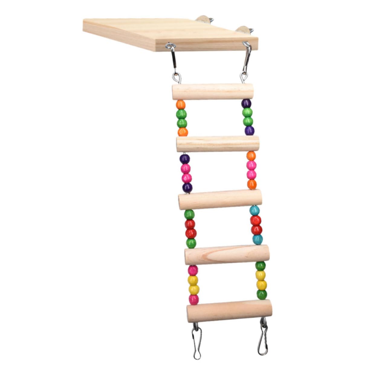 CIYODO Parrot Bird Ladder Swing Wooden Standing Toy Bird Parrot Toys Rope Climbing Fun Exercise