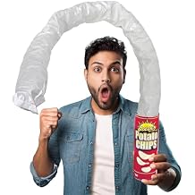 Vaulted Skulls & Co Potato Chips Snake Can | Fake Snake in a Chips Can | Prank Potato Chips Can | Gag Gift Spring Snake Can | Joke Potato Chips | Snake in a Can | Red/Yellow | 8.5"