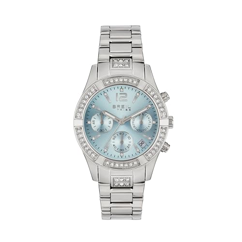 Breil, Collezione C'est Chic, Orologio Donna, Bracciale in Acciaio con Cristalli e Quadrante con Lavorazione Sunray, Resistente all'Acqua,...