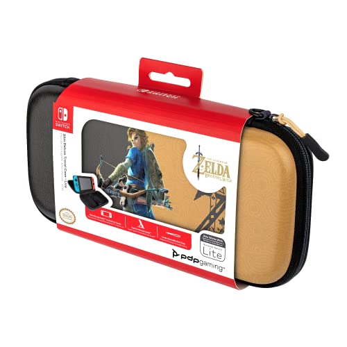 Pdp Gaming Licence Officiel Switch Slim deluxe Travel Case - Zelda Breath Of The Wild - Semi-Hardshell - Console Stand - Protective Pu leather - Holds 14 Games - Works avec Switch Oled And Lite