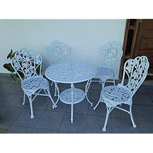 Conjunto de Mesa Para Jardim em Alumínio Fundido Hera