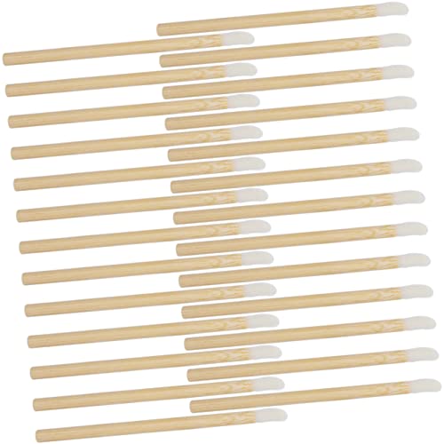 VICASKY Eyelash Makeups Lip Gloss Wand 100pcs Wooden Lip Brush Lipstick Applicators for Cosmetics