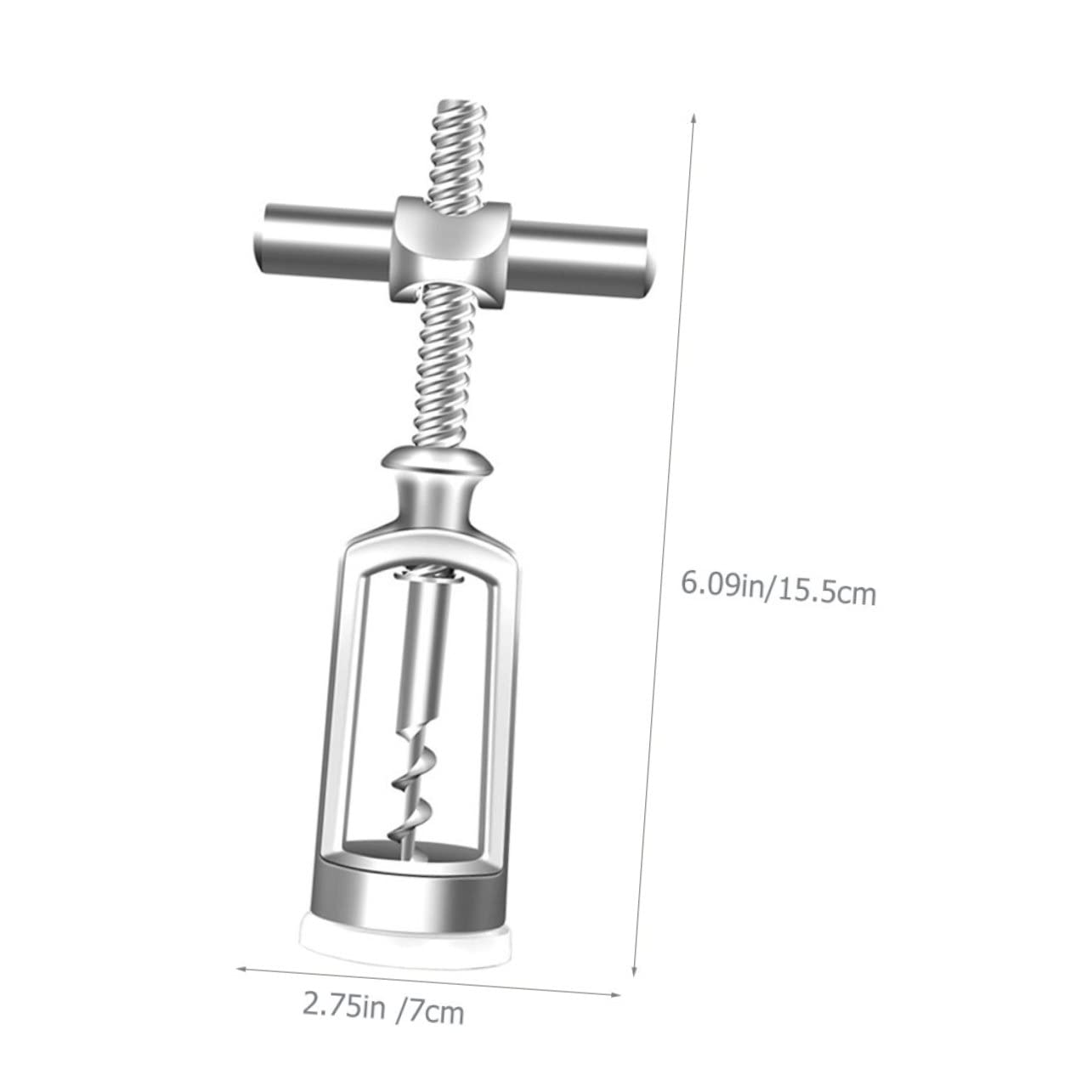 Generic Wine Opener Bottle Opener Multifunctional Beer Screw Lid Remover Corks Old Fashioned Bottle Openers Wine Decanter Chain Puller Corker Bar Accessories Silver Zinc Alloy