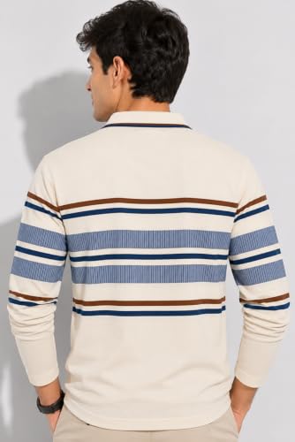 Image of SANE ORIGINALS Full Sleeves Textured Polo Tshirt for Men with Pocket || Long Sleeves Collar and Pocket T-Shirt for Men