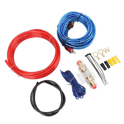 Naroote Kit de Cableado de Amplificador de Coche, Kit de Instalación de Amplificador de Calibre 10 de Alta Conductividad para Radio de Coche