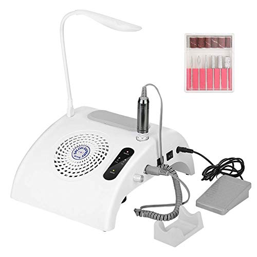 Electric Nail Dust Collector Vacuum, Powerful Suction Nail Dust Cleaner Machine for Manicure, Professional Nail Filter for Salon & Home Use Nail Art Equipment (30W Collector & Nail Drill)