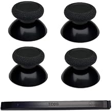 4PCS Custom Analog Thumb Sticks for Meta Quest 3 Controller, Black Replacement Thumbsticks for Oculus Quest 2 Left Right Controllers, VR Accessories Repair Kit Joysticks Cover Button for Metaquest Pro