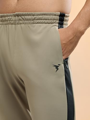 Image of TECHNOSPORT Men's Slim Fit Mid Rise Solid Trackpant with Techno Dry for Gym, Workout & Sports