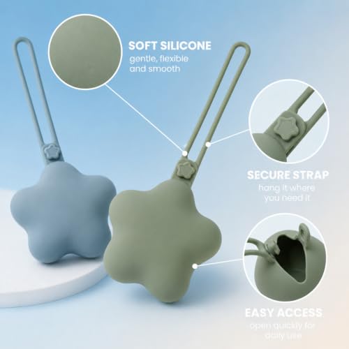 YFAHEB 2 Pièces Boite tetine bebe Boîte à sucette en silicone sans BPA rangement hygiénique pour bébés et jeunes enfants design Étoile accessoire pratique idée cadeau naissance trousse de maternité（A） – vue 3