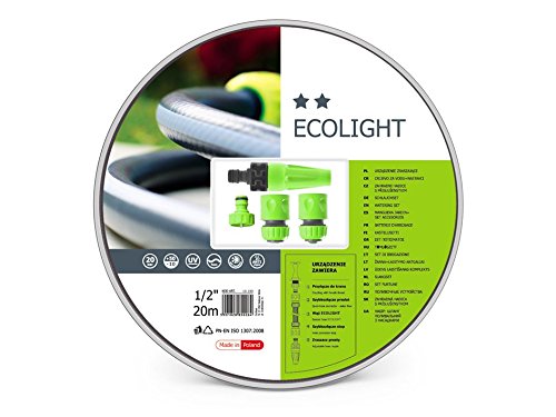 Cellfast 20 m ecolight Manguera de jardín Set con 4 boquillas de 1/2 Pulgada