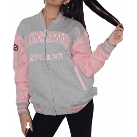 Grey and Baby Pink London Baseball Jacket Cover