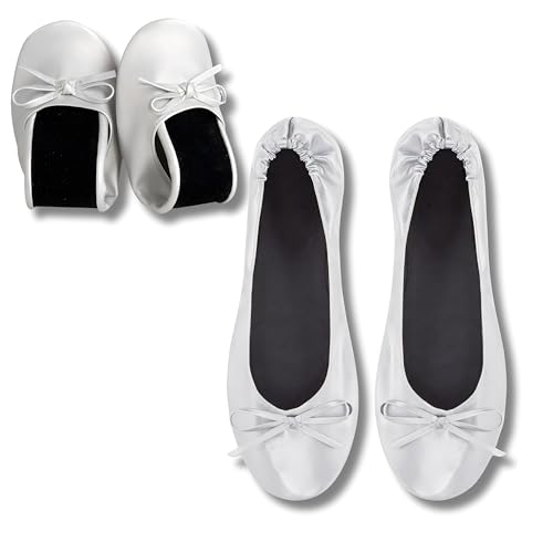 Genérico 12 Pares Manoletinas Plegables Color Gris Plata | Ideales para Boda