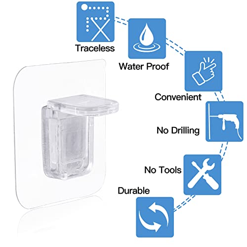 Jamiikury 12Pcs Punch Free Shelf Support Pins, Self Adhesive Shelf Pegs Nail-Free Plastic Shelf Clips Shelf Holder Pegs For Kitchen Cabinet Shelves, 6Cm X 6Cm #TOP2