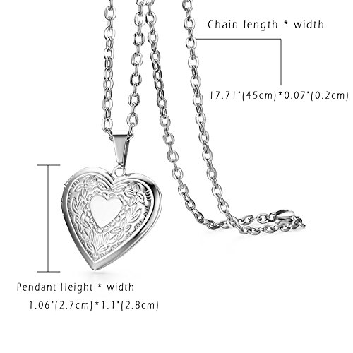 Cupimatch Book Love Heart Photo Locket Pendant Necklace Charm Chain Fashion Jewelry 17.8"3