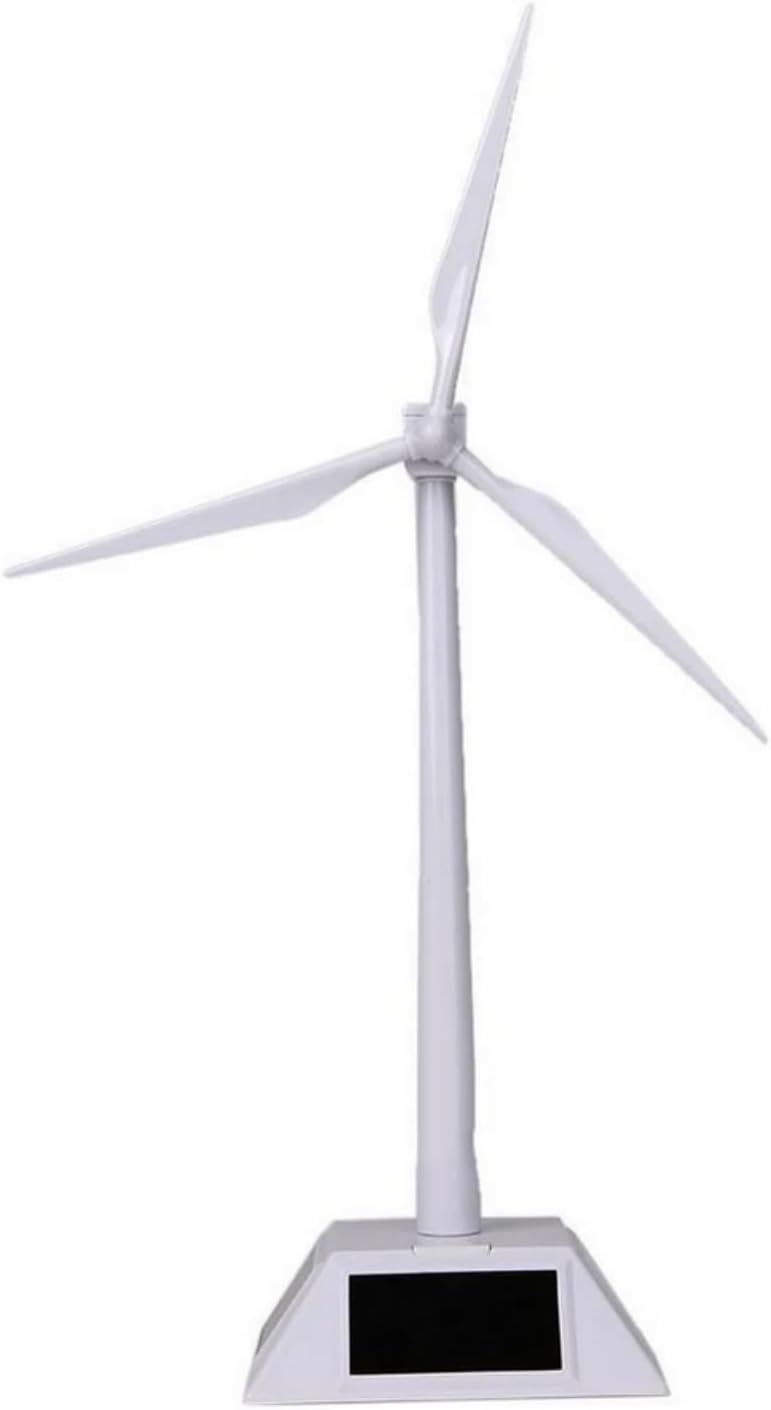 DIY Desktop Wind Turbine Model Rotating Solar Powered Windmills Assembled Toys Plastics White Model for Students Education