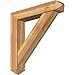 Ekena Millwork BKT0806X42X42TRA03RWR Traditional Arts and Crafts Rough Sawn Bracket w/Offset Brace, Western Red Cedar