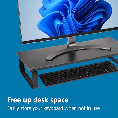 Kensington Extra breiter Monitorständer für Schreibtische. Großer Computerständer/Monitorständer/Schreibtischerhöhung (K55726EU), Schwarz