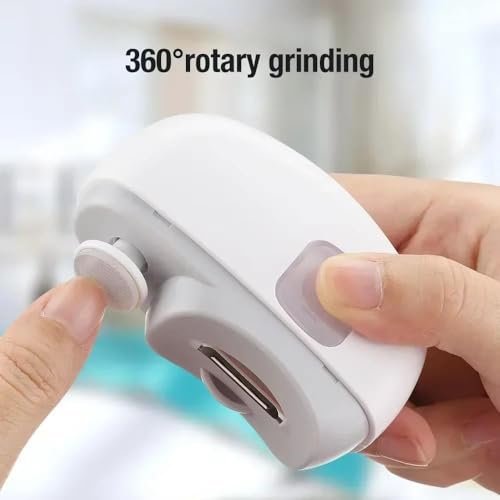 Image of KIMEE Electric Nail Clipper Automatic Nail Trimmer with LED Light, 2 Speed Rechargeable Nail File, 2-in-1 Safe Nail Cutter for Kids, Elderly, Adults & Caregivers Portable Manicure Tool