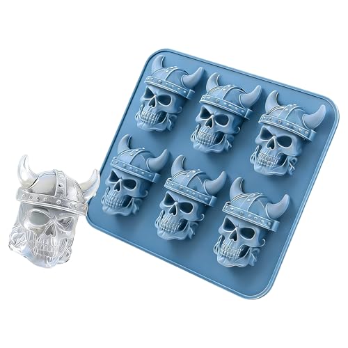 Molde de silicona para 6 cubos de hielo calavera